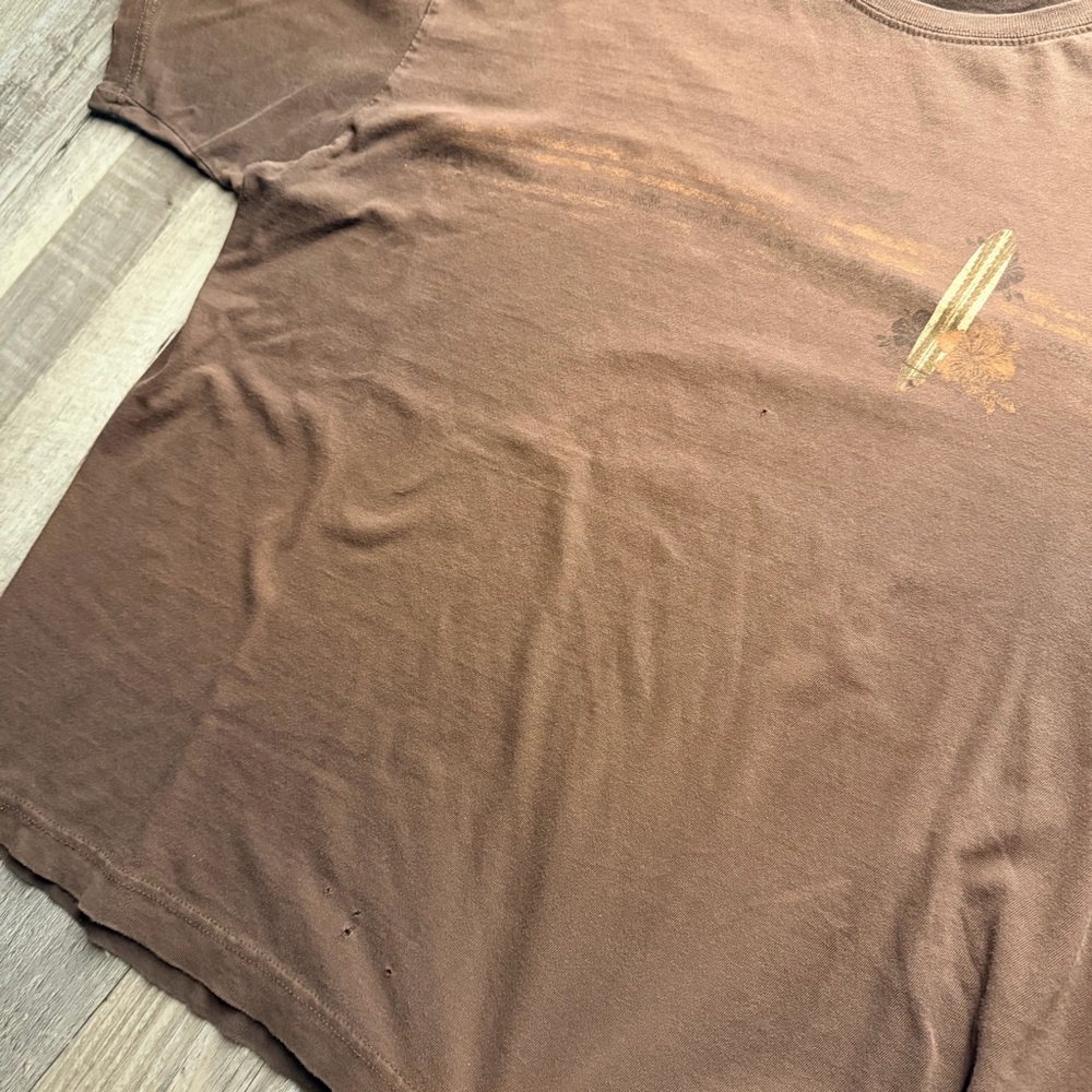 Boxy Surf Graphic Tee Brown Oversized Vintage Style - Picture 2 of 6